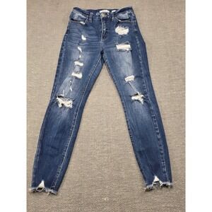 KanCan Signature High Rise Ankle Skinny Jeans Distressed‎ Blue Size 27 VBK1895A